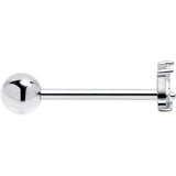 Clear CZ Gem Open Wing Butterfly Barbell Tongue Ring