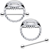 14G 9/16 Shark Bite Nipple Shield Set