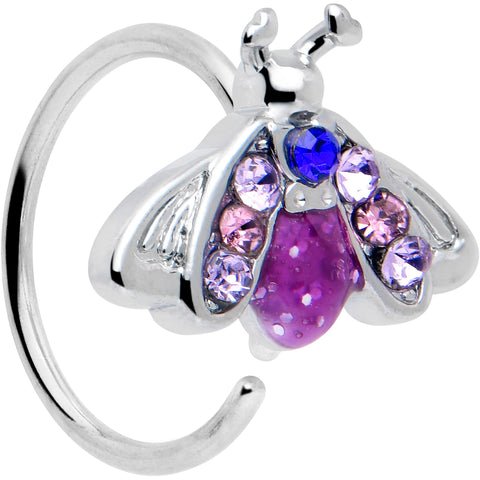 20G 5/16 Pink Blue Gem Beautiful Insect Nose Hoop