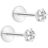 3mm CZ Star Flat Back Stud Earrings - 1 Pair