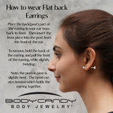 3mm CZ Star Flat Back Stud Earrings - 1 Pair