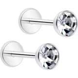 4mm CZ Gem Round Flat Back Stud Earrings - 1 Pair