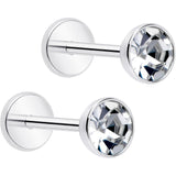 4mm CZ Gem Round Flat Back Stud Earrings - 1 Pair