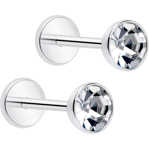 4mm CZ Gem Round Flat Back Stud Earrings - 1 Pair