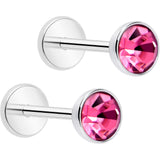 4mm CZ Gem Round Flat Back Stud Earrings - 1 Pair