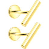 316L Surgical Steel Straight Barbell Flat Back Stud Earrings - 1 Pair