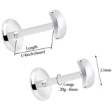 4mm Crescent Moon Flat Back Stud Earrings - 1 Pair