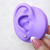 18G 5/16 Aurora CZ Gem Butterfly Medical Grade Titanium Reversible Flat Back Earring