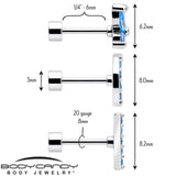 Blue CZ Celestial Butterfly Flat Back Stud Earrings - 3 Pairs