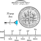 Blue CZ Flat Back Stud Earrings - 3 Pairs