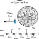 Blue Synthetic Opal Flat Back Stud Earrings - 3 Pairs