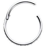 20G 5/16 Clear Cubic Zirconia Forward Facing Hinged Segment Ring