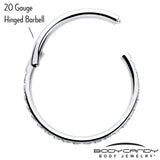 20G 5/16 Clear Cubic Zirconia Forward Facing Hinged Segment Ring