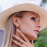 14k Solid Yellow Gold 3mm Triangle Threadless Push In Flat Back Stud