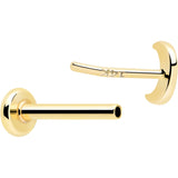 14k Solid Yellow Gold 3mm Moon Threadless Push In Flat Back Stud