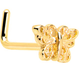 20G 7mm Butterfly Classic L Shape Nose Ring
