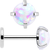 4mm Synthetic Opal Threadless Flat Back Earrings