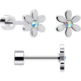 20G Pink Aurora Gem Star Heart Flower Flatback Earring Set of 6