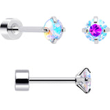 20G Aurora Gem White Orb Butterfly Flatback Earring Set of 6