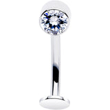 Bezel Gem Titanium Threadless Floating Belly Ring