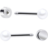 20G Clear Gem White Orb Butterfly Flatback Earring Set of 6