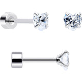 20G Clear Gem White Orb Butterfly Flatback Earring Set of 6