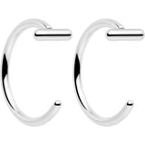 20G Bar Implant Grade Titanium Open Hoop Earrings
