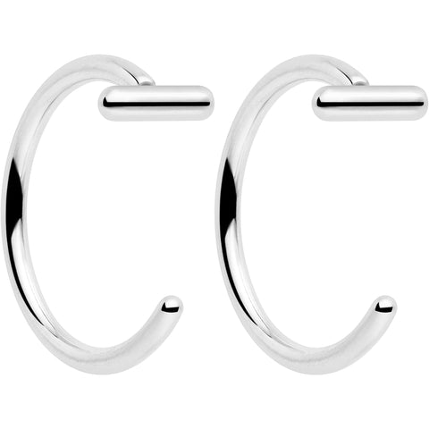 20G Bar Implant Grade Titanium Open Hoop Earrings