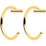 20G Bar Implant Grade Titanium Open Hoop Earrings