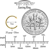 20G Bar Implant Grade Titanium Open Hoop Earrings