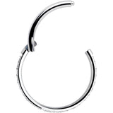 18G 3/8 Clear CZ Gem Titanium Forward Facing Hinged Segment Ring