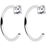 20G 2mm Gem Implant Grade Titanium Open Hoop Earrings