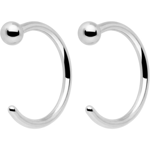 20G Ball End Implant Grade Titanium Open Hoop Earrings