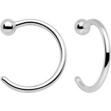 20G Ball End Implant Grade Titanium Open Hoop Earrings