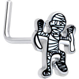 20G 7mm Two Tone Halloween Mummy L Shape Nose Ring
