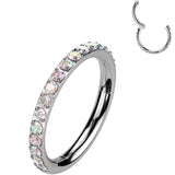 18G Micro Gem Titanium Hinged Nose Hoop