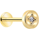 18G 5/16 CZ Gem Star Threadless Push In Labret Monroe Tragus