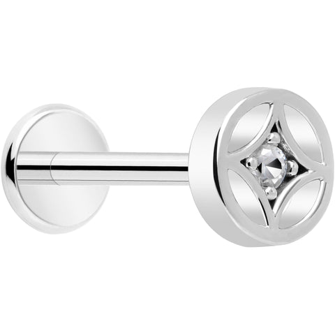 18G 5/16 CZ Gem Star Threadless Push In Labret Monroe Tragus