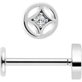 18G 5/16 CZ Gem Star Threadless Push In Labret Monroe Tragus