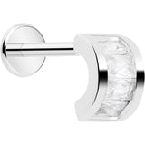 18G 5/16 CZ Gem Horseshoe Threadless Push In Labret Monroe Tragus