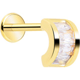 18G 5/16 CZ Gem Horseshoe Threadless Push In Labret Monroe Tragus