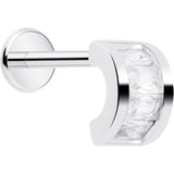 18G 5/16 CZ Gem Horseshoe Threadless Push In Labret Monroe Tragus