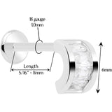 18G 5/16 CZ Gem Horseshoe Threadless Push In Labret Monroe Tragus