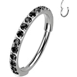 18G Micro Gem Titanium Hinged Nose Hoop