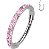 18G Micro Gem Titanium Hinged Nose Hoop