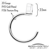 20G Implant Grade Titanium Triangle Gem Open Hoop Earrings