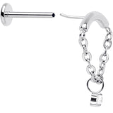 18G 5/16 CZ Gem Titanium Threadless Dangle Hidden Helix Earring