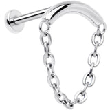 18G 5/16 Titanium Threadless Chain Dangle Hidden Helix Earring