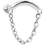 18G 5/16 Titanium Threadless Chain Dangle Hidden Helix Earring