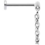 18G 5/16 Titanium Threadless Chain Dangle Hidden Helix Earring